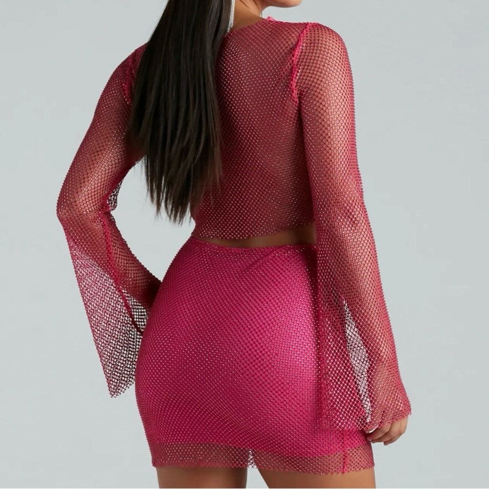 Pink Mesh Two-Piece Set - Picture 3 of 3
